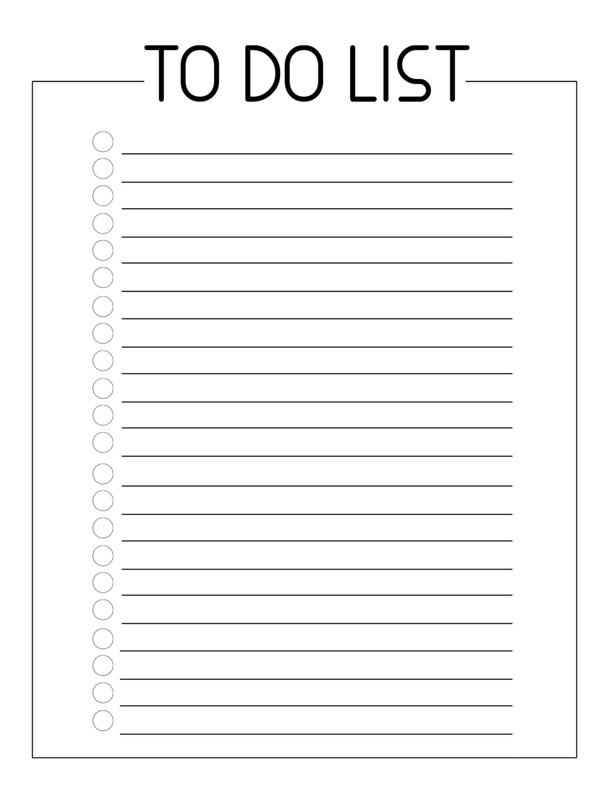 Free Printable To Do Checklist Template – Paper Trail Design In Blank To Do List Template