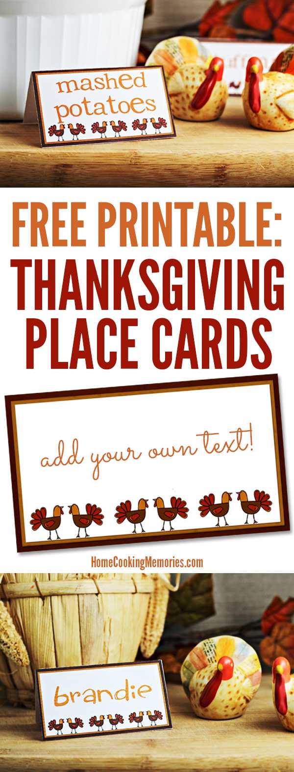 Free Printables: Thanksgiving Place Cards – Home Cooking Pertaining To Thanksgiving Place Cards Template