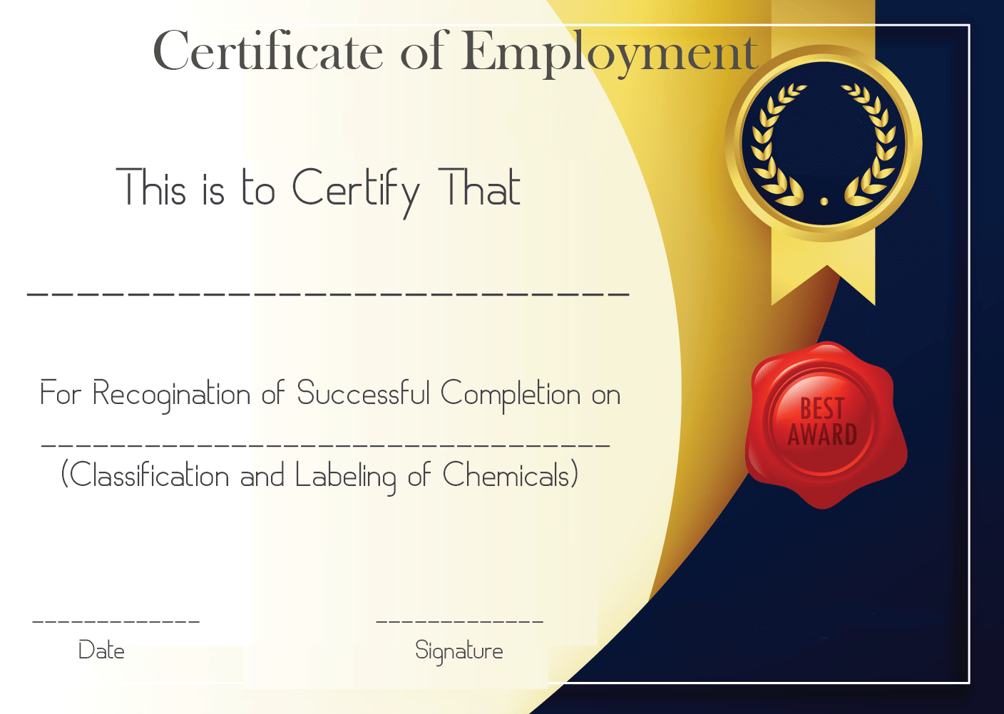 Free Sample Certificate Of Employment Template | Certificate Regarding Certificate Of Employment Template