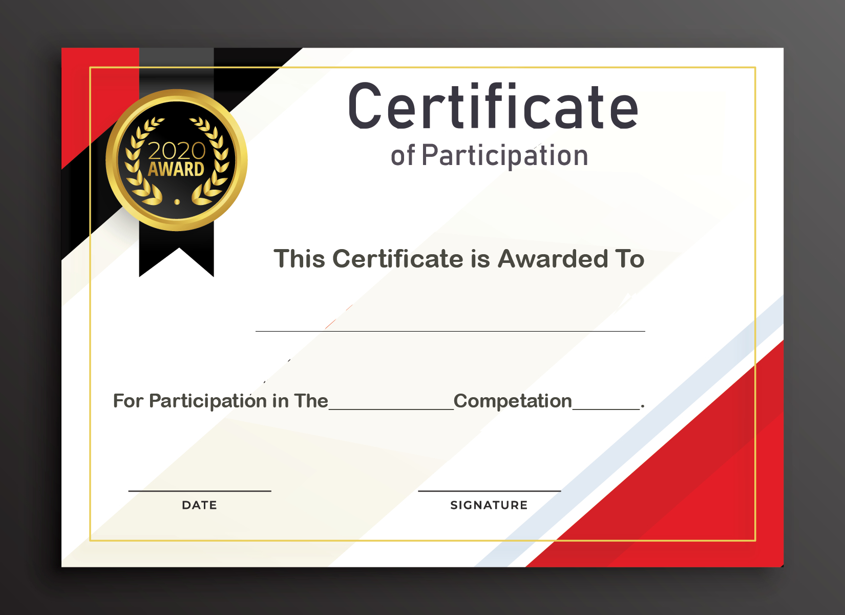 Free Sample Format Of Certificate Of Participation Template Within Templates For Certificates Of Participation