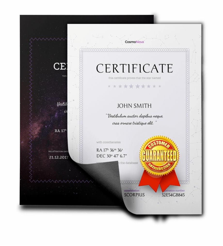 Free School Certificates & Awards Template Name A Star In Star Naming Certificate Template