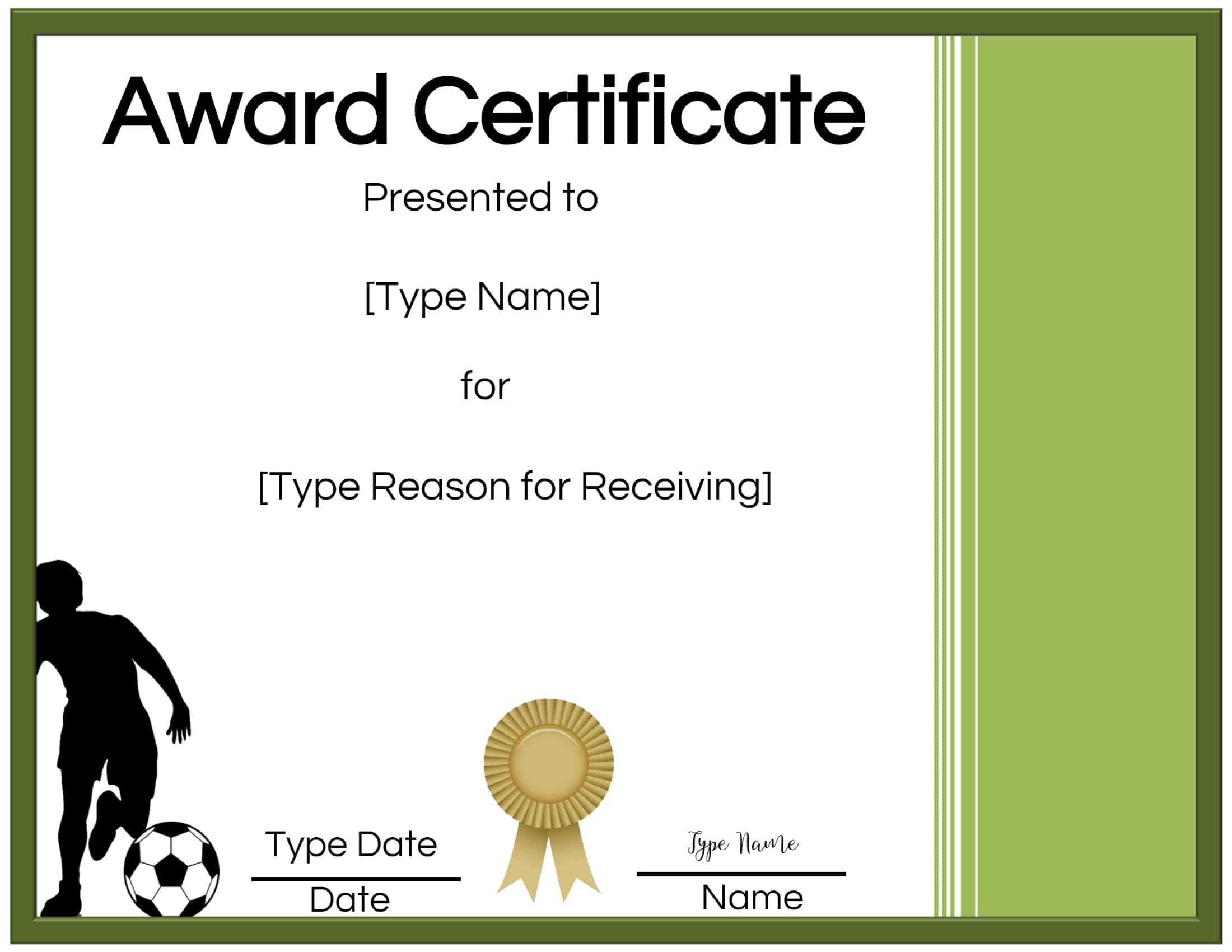 Free Soccer Certificate Maker | Edit Online And Print At Home With Regard To Soccer Certificate Template