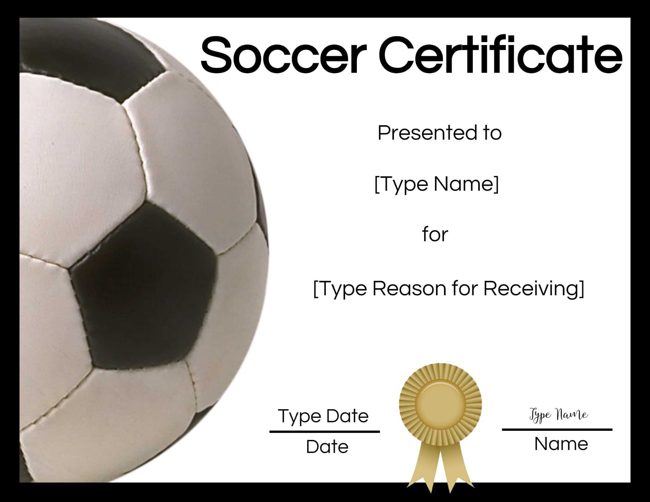 Free Soccer Certificate Maker | Edit Online And Print At Home With Soccer Certificate Template