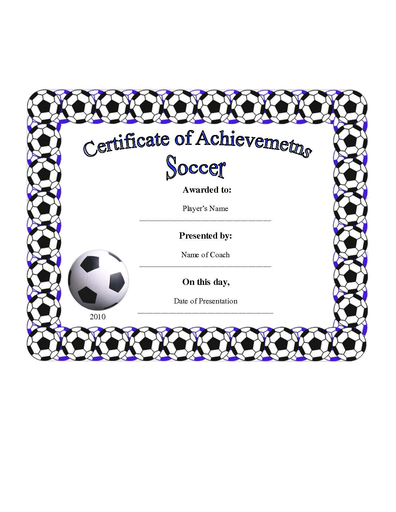Free Soccer Certificate Templates ] – Soccer Certificate Throughout Soccer Certificate Template Free