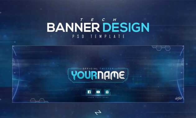 Free Tech Twitter Header Psd Template [Free To Use] - Lastzak18 intended for Twitter Banner Template Psd
