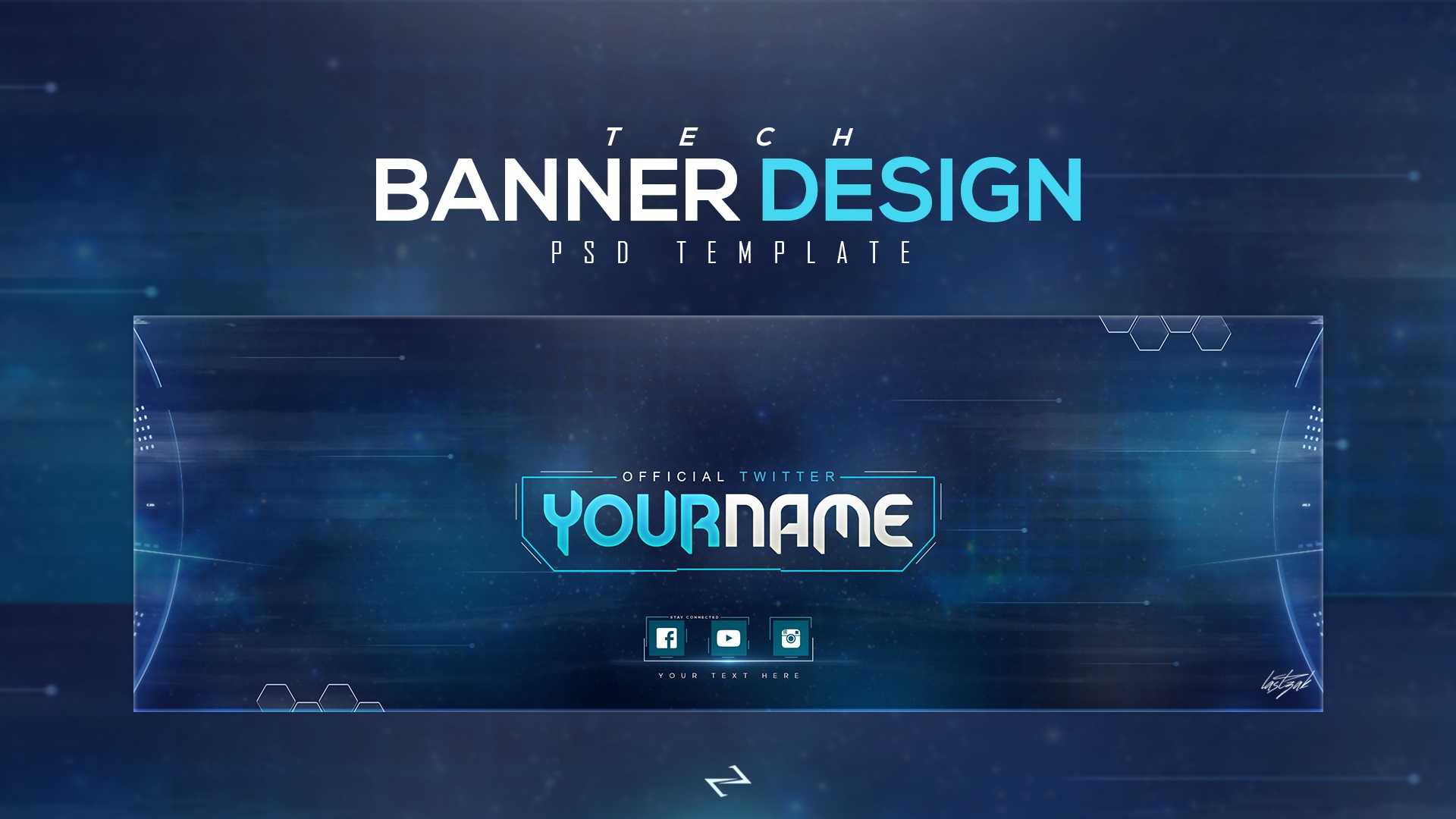 Free Tech Twitter Header Psd Template [Free To Use] - Lastzak18 Intended For Twitter Banner Template Psd