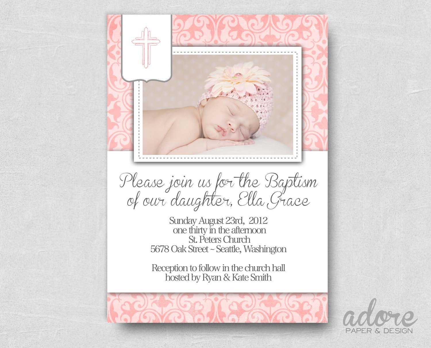 Free Templates For Baptism Invitations – Zohre For Blank Christening Invitation Templates