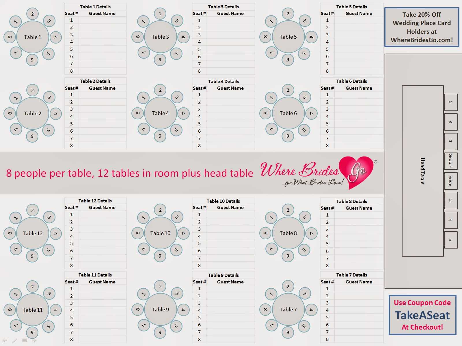 Free Wedding Reception Seating Chart Template – Mahre With Regard To Wedding Seating Chart Template Word
