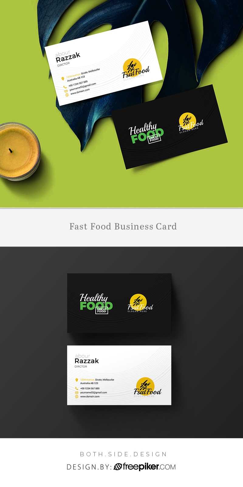 Freepiker | Food And Restaurant Business Card Template Inside Food Business Cards Templates Free