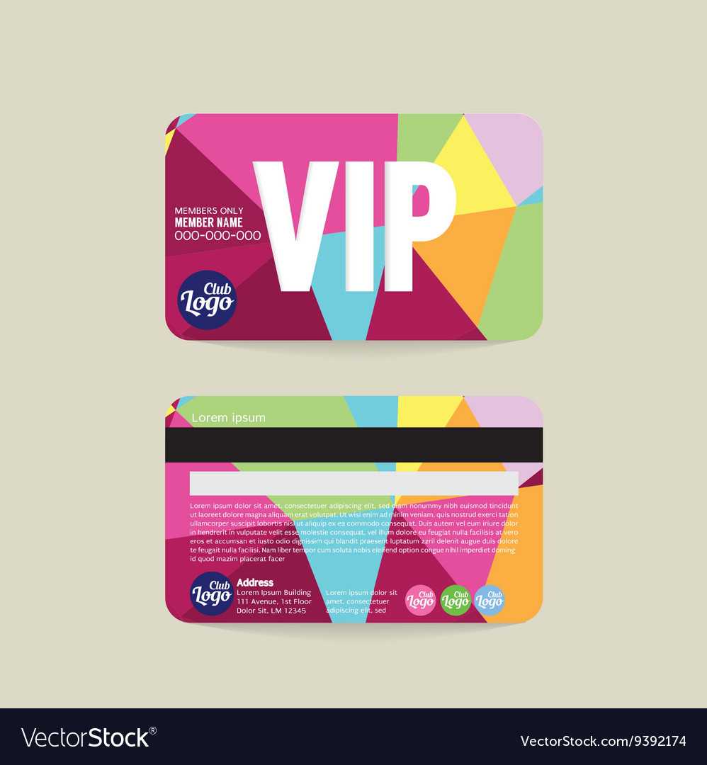 Front And Back Vip Member Card Template Intended For Membership Card Template Free
