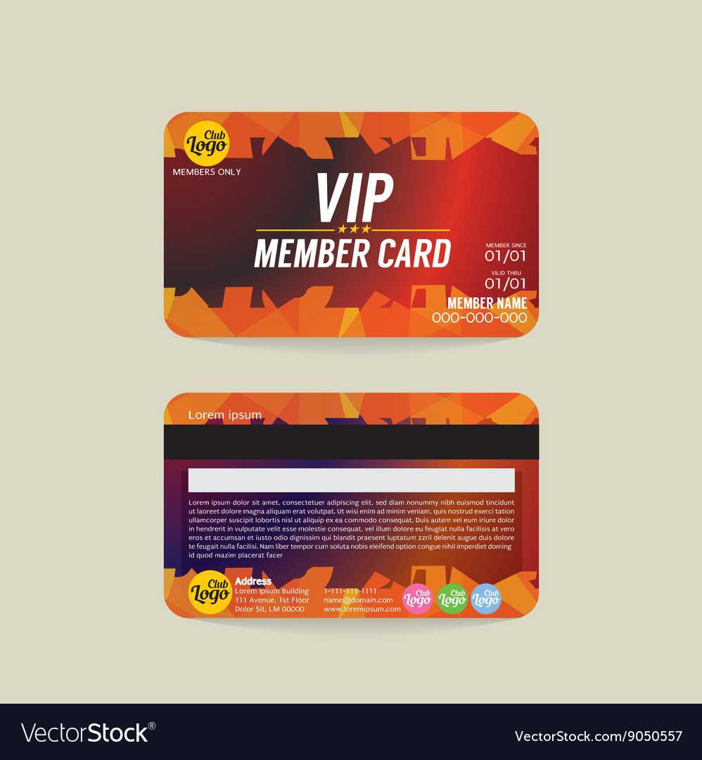 Front And Back Vip Member Card Template Within Template For Membership Cards