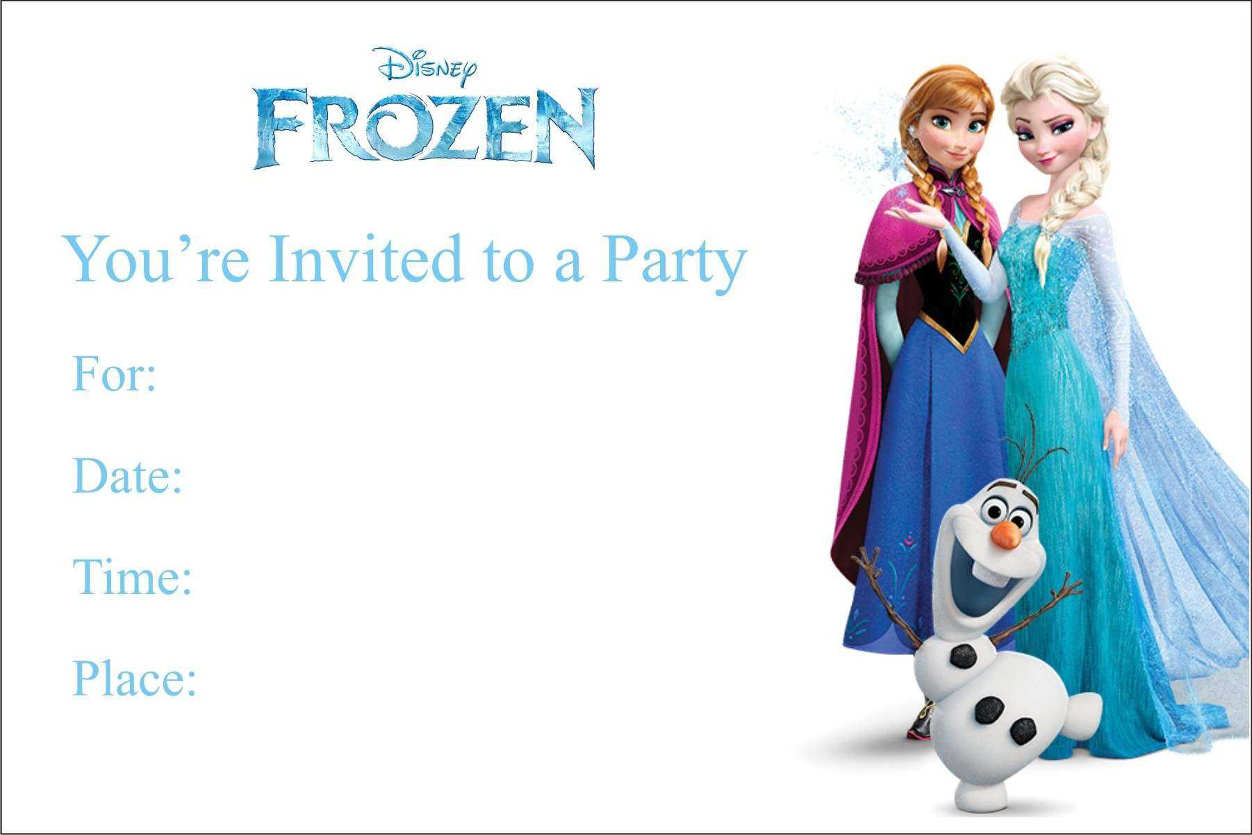 Frozen Birthday Invitations : Frozen Birthday Invitations Pertaining To Frozen Birthday Card Template