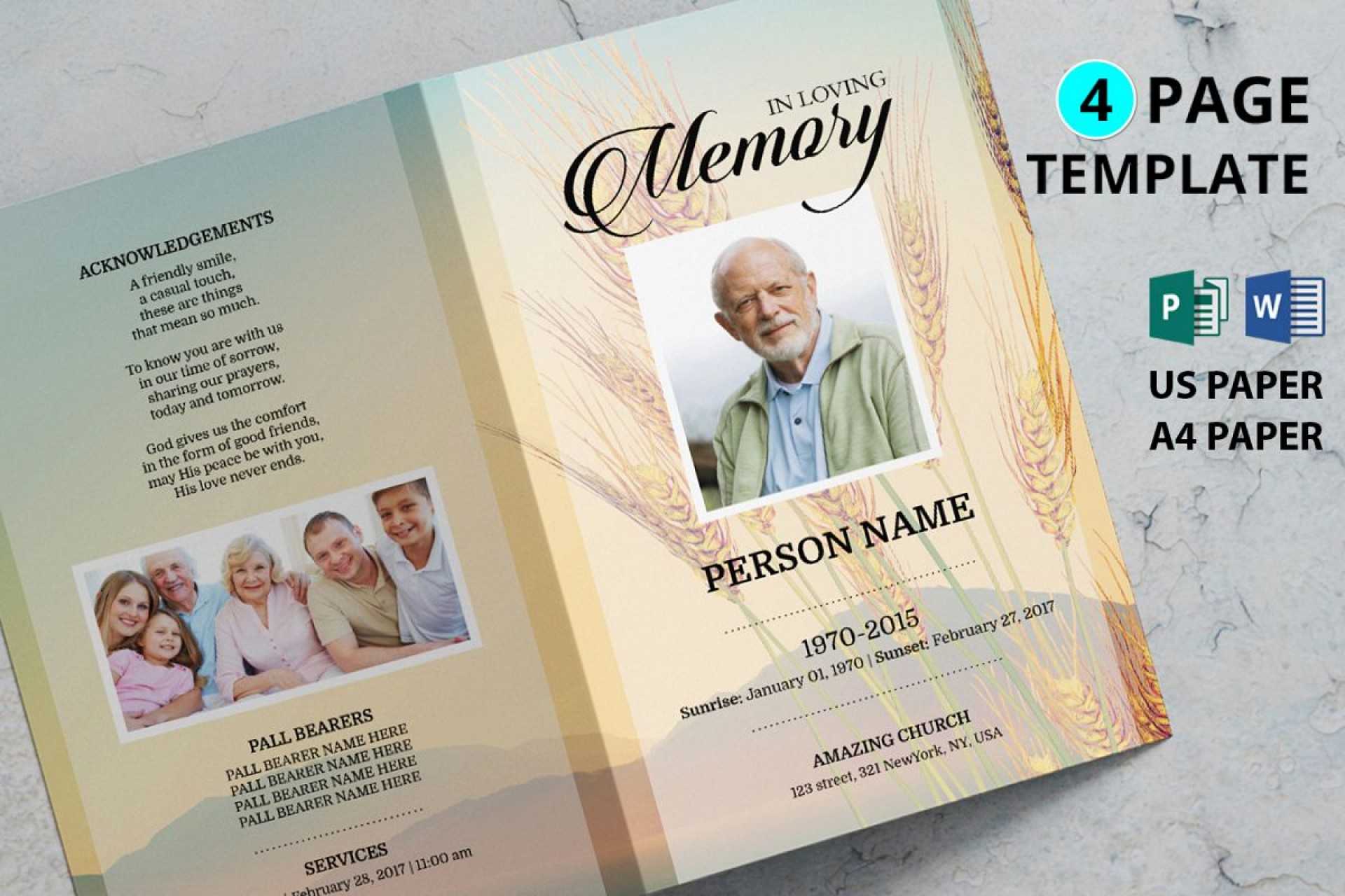 Funeral Brochure Template Word - C Punkt In Memorial Brochure Template