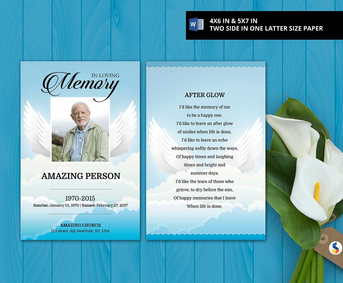 Funeral Card/prayer Card Template On Wacom Gallery Throughout Prayer Card Template For Word