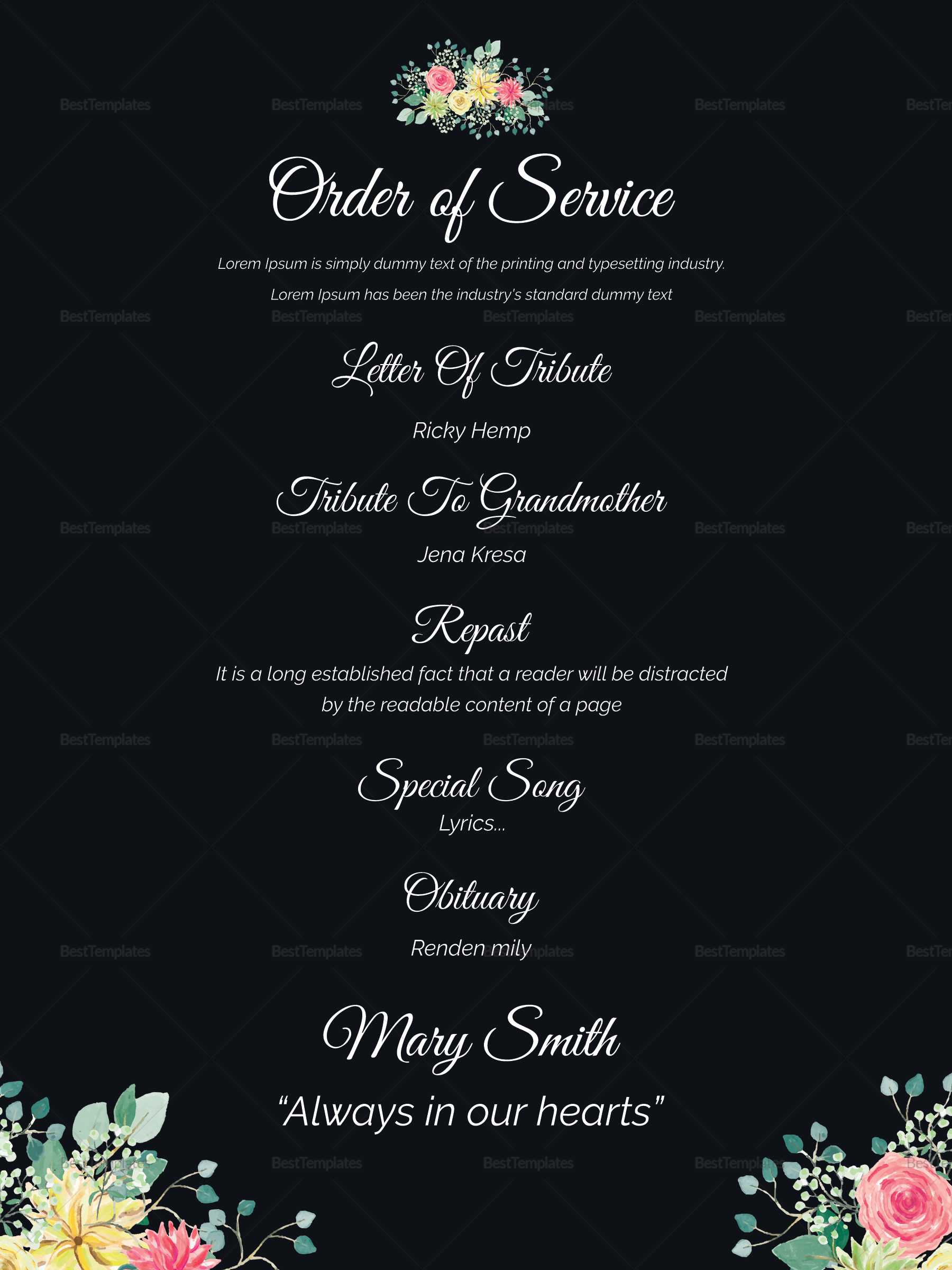 Funeral Invitation – Zohre.horizonconsulting.co Inside Funeral Invitation Card Template