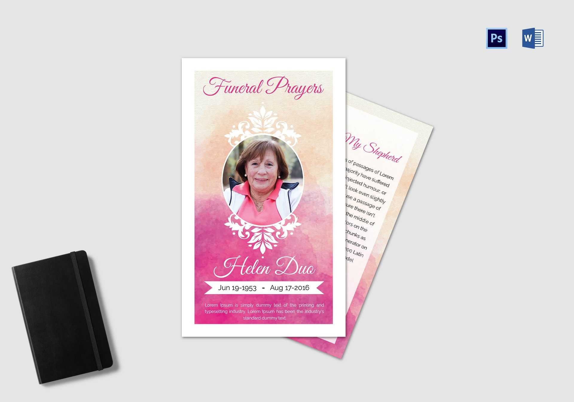 Funeral Prayer Card Template For Grandmother Regarding Prayer Card Template For Word