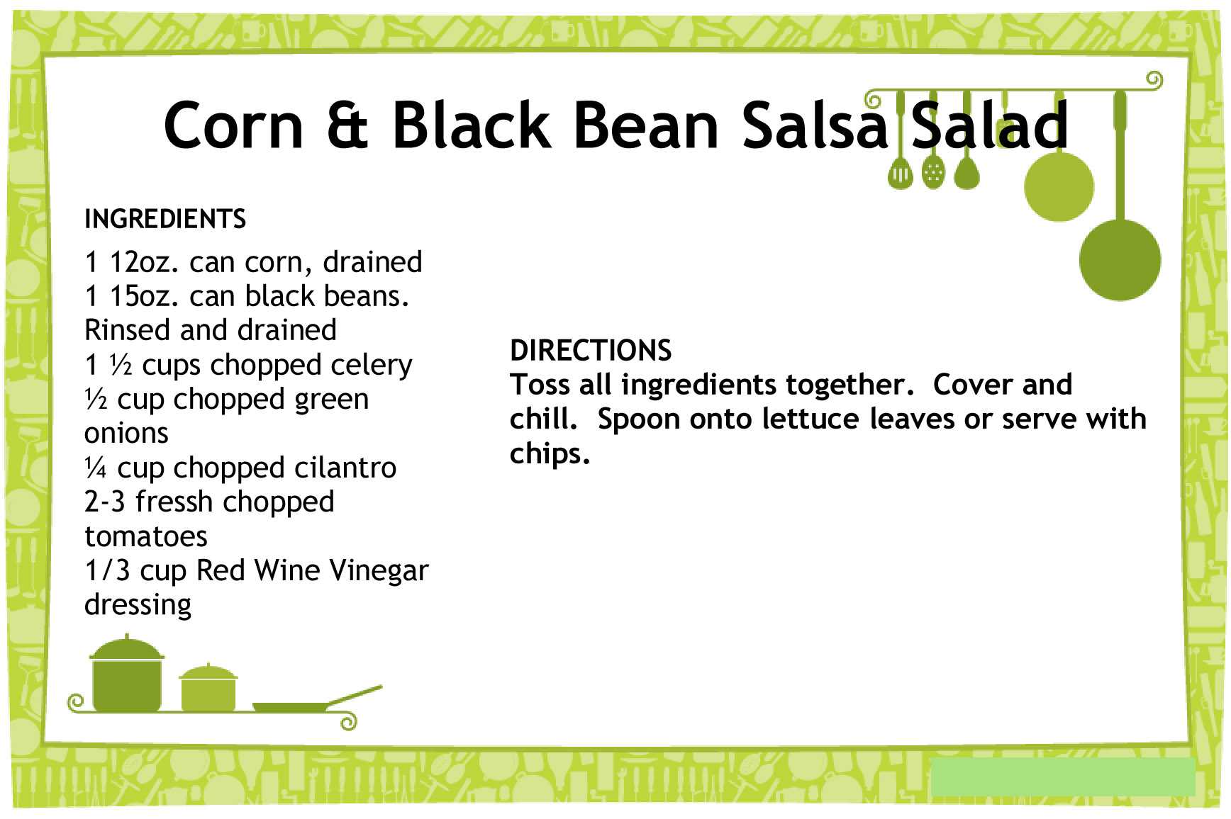 Gallery For Gt Recipe Template For Microsoft Word Mesa 39 S In Microsoft Word Recipe Card Template