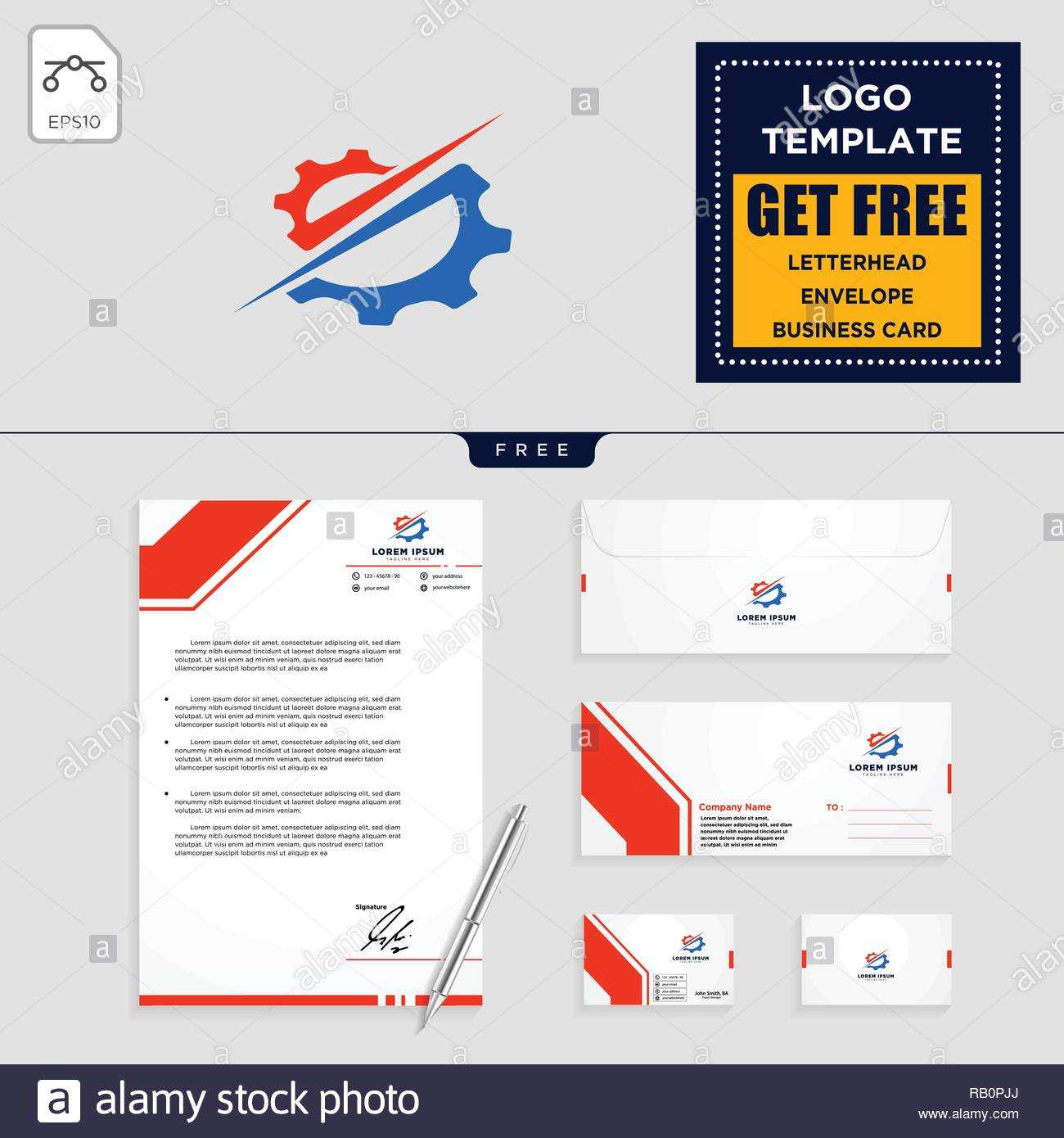Gear, And Business Chart Logo Template Vector Illustration Pertaining To Business Card Letterhead Envelope Template