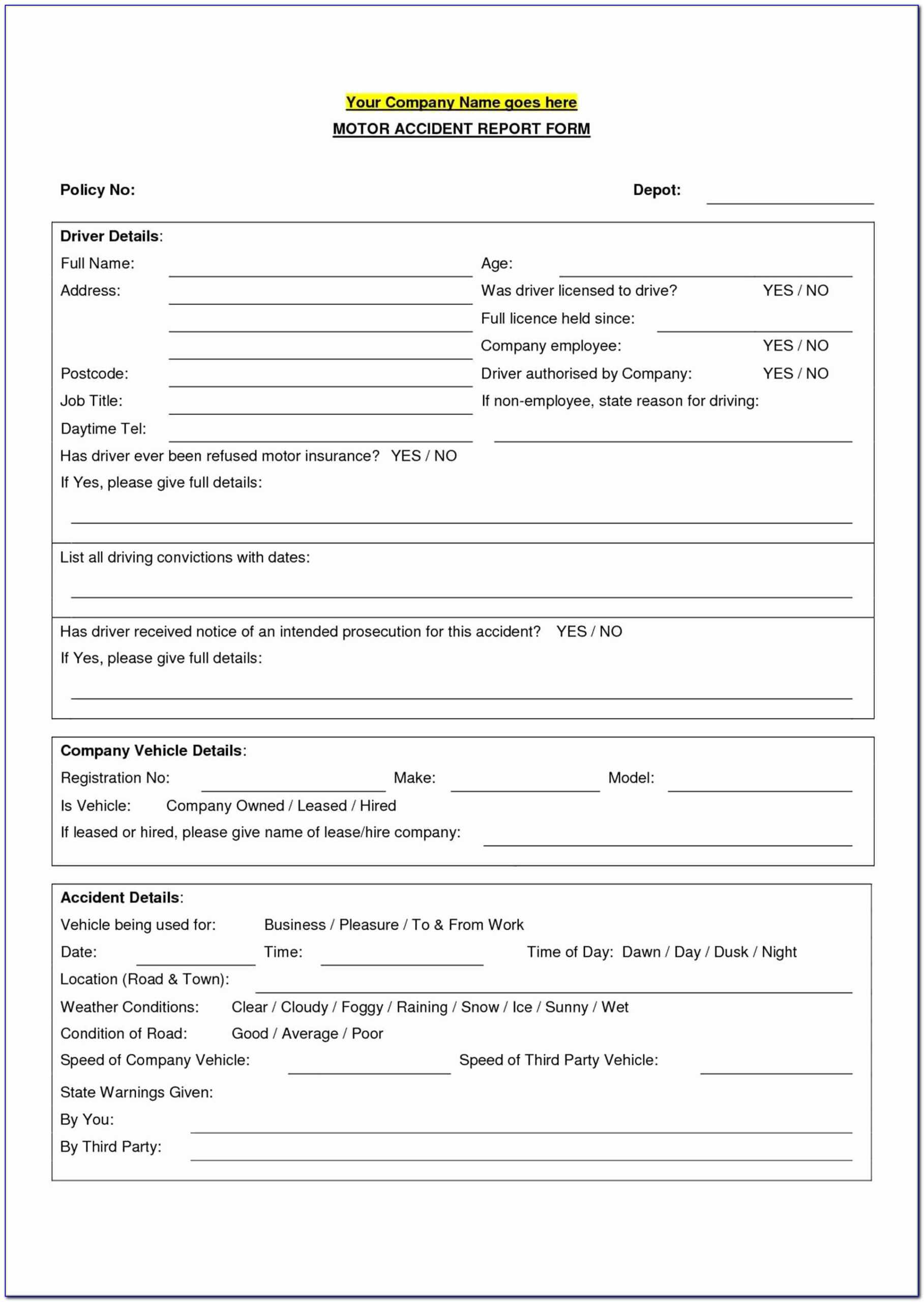 Georgia Uniform Motor Vehicle Accident Report Form – Form In Vehicle Accident Report Form Template