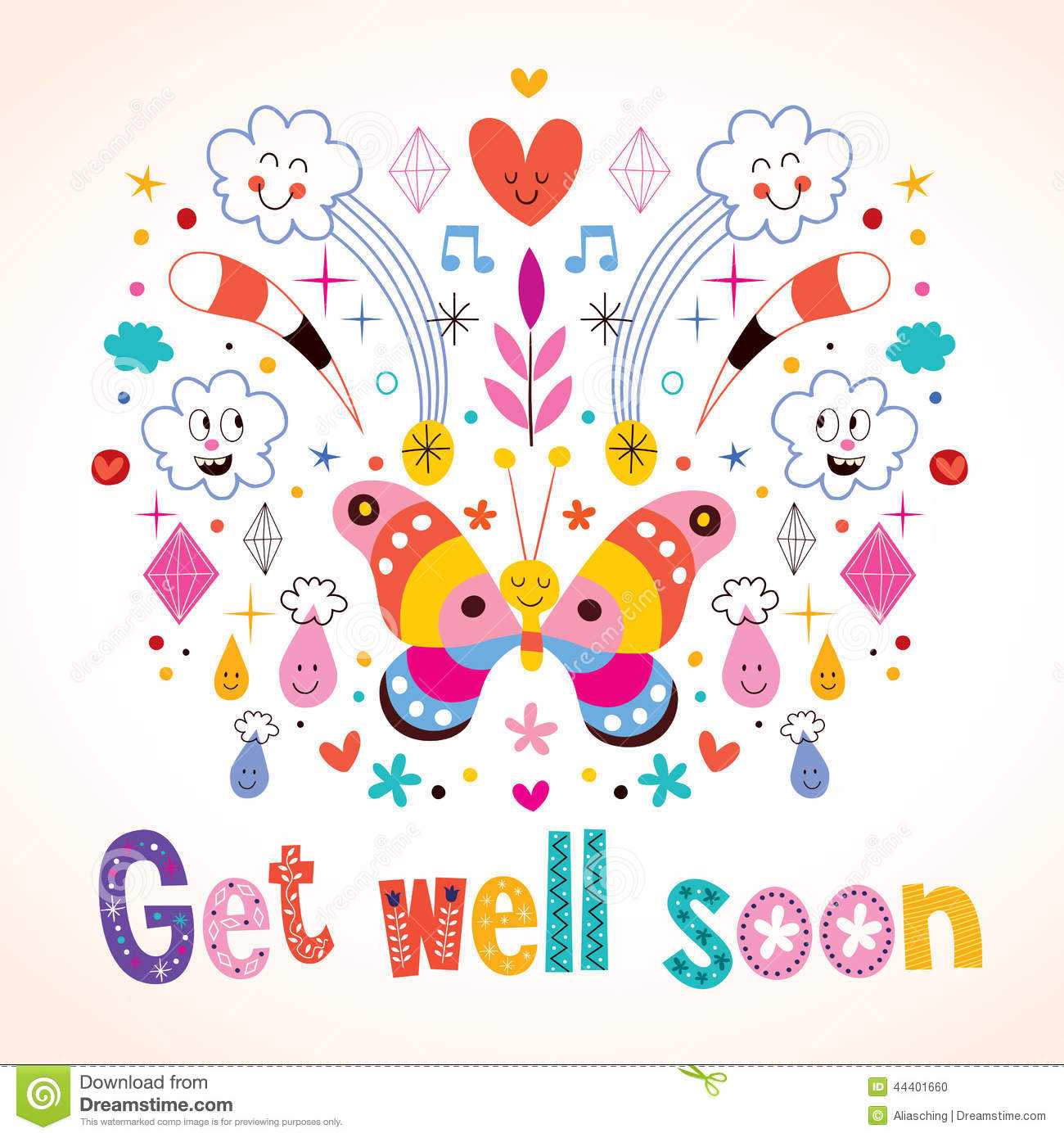 Get Well Soon Greeting Card Stock Vector – Illustration Of In Get Well Card Template