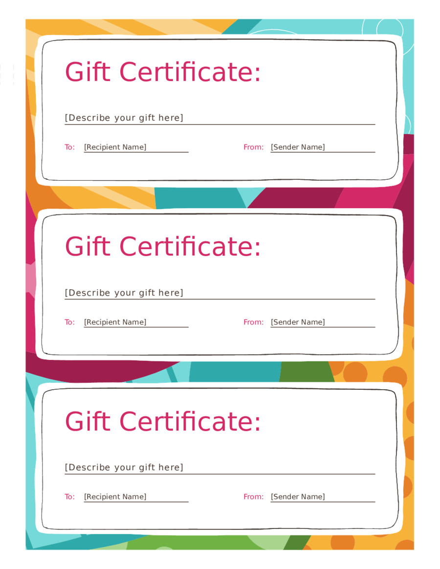Gift Card Certificate Template Unique 2018 Gift Certificate Inside Fillable Gift Certificate Template Free