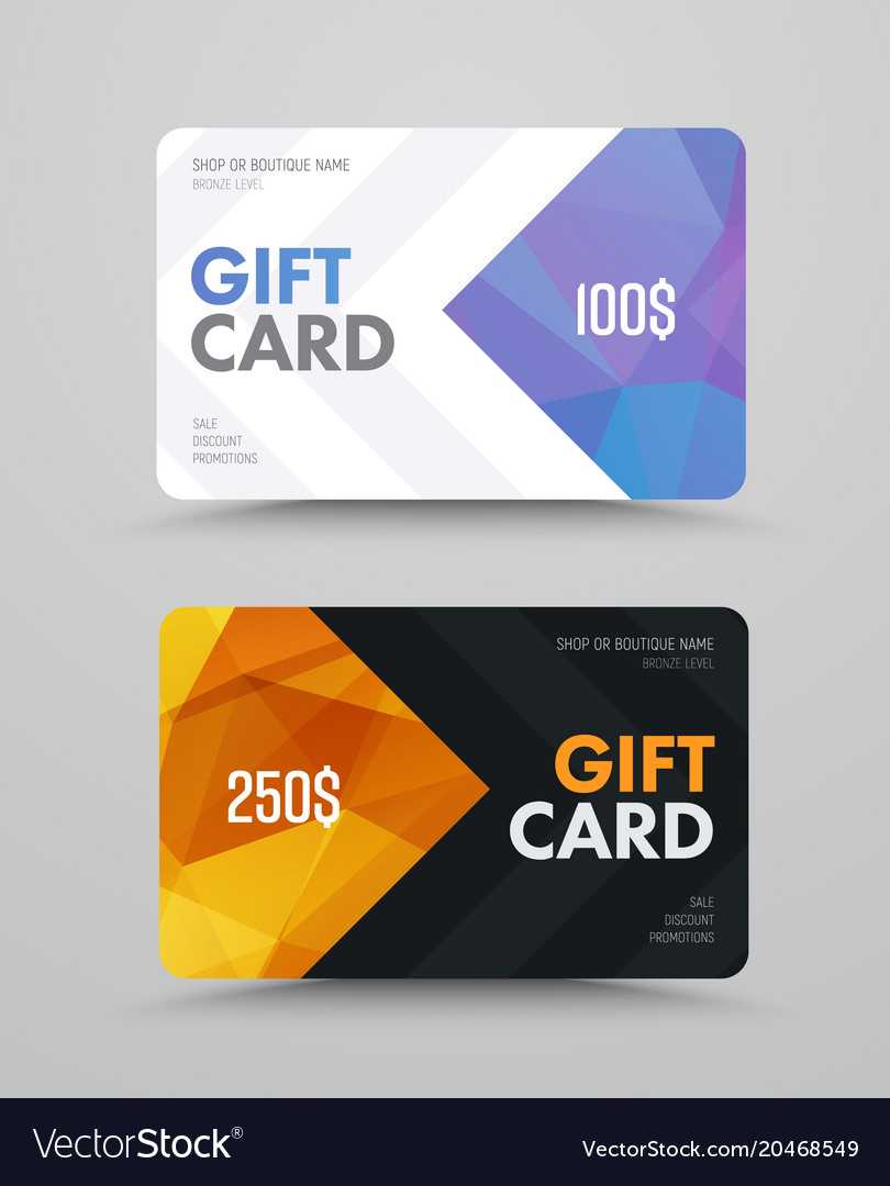 Gift Card Design With Polygonal Abstract Elements For Credit Card Templates For Sale