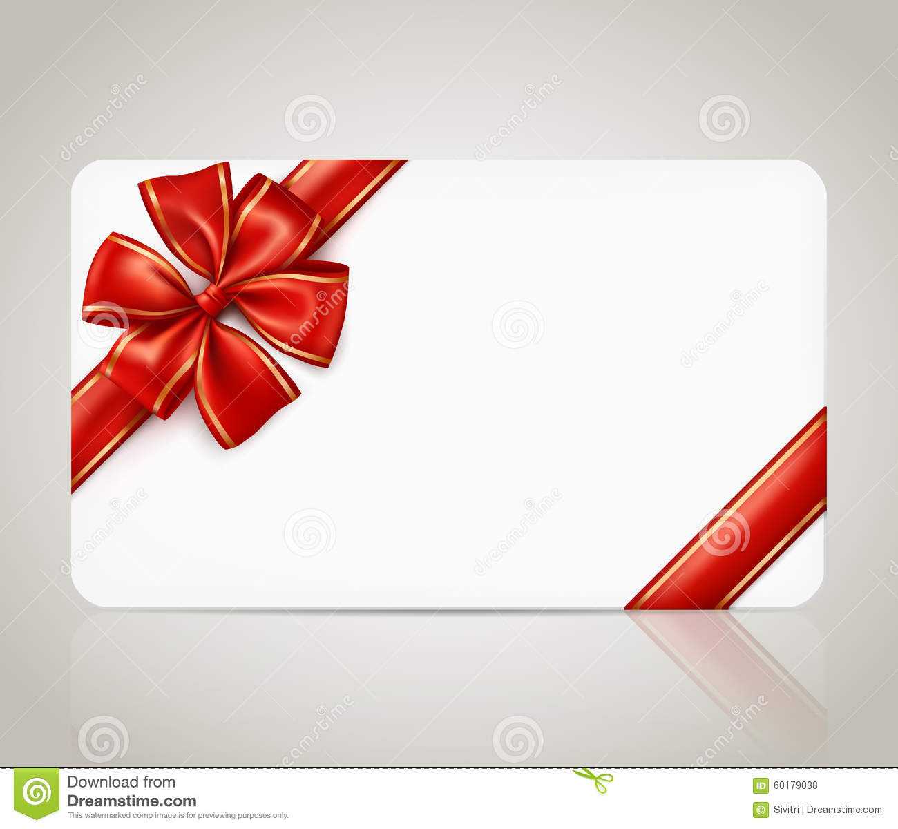 Gift Card With Red Ribbon Bow Stock Vector – Illustration Of Within Present Card Template