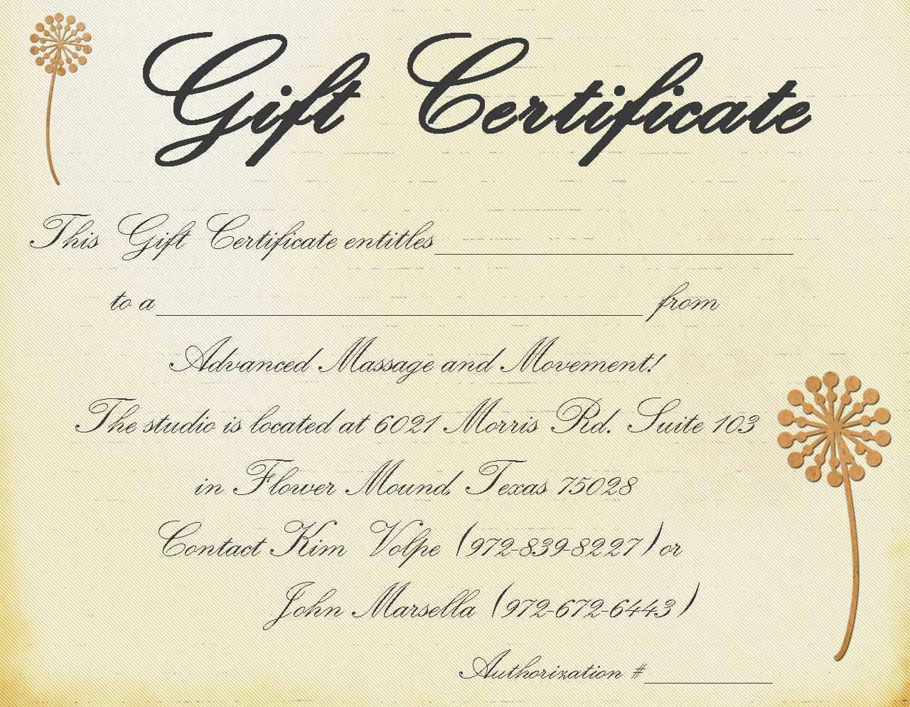Gift Certificate Massage Template | Certificatetemplategift In Massage Gift Certificate Template Free Download
