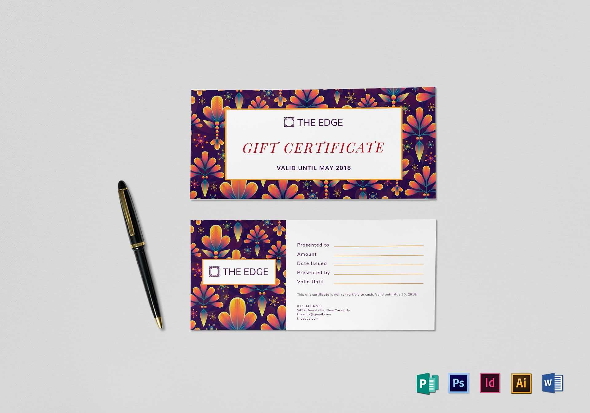 Gift Certificate Template Inside Indesign Gift Certificate Template