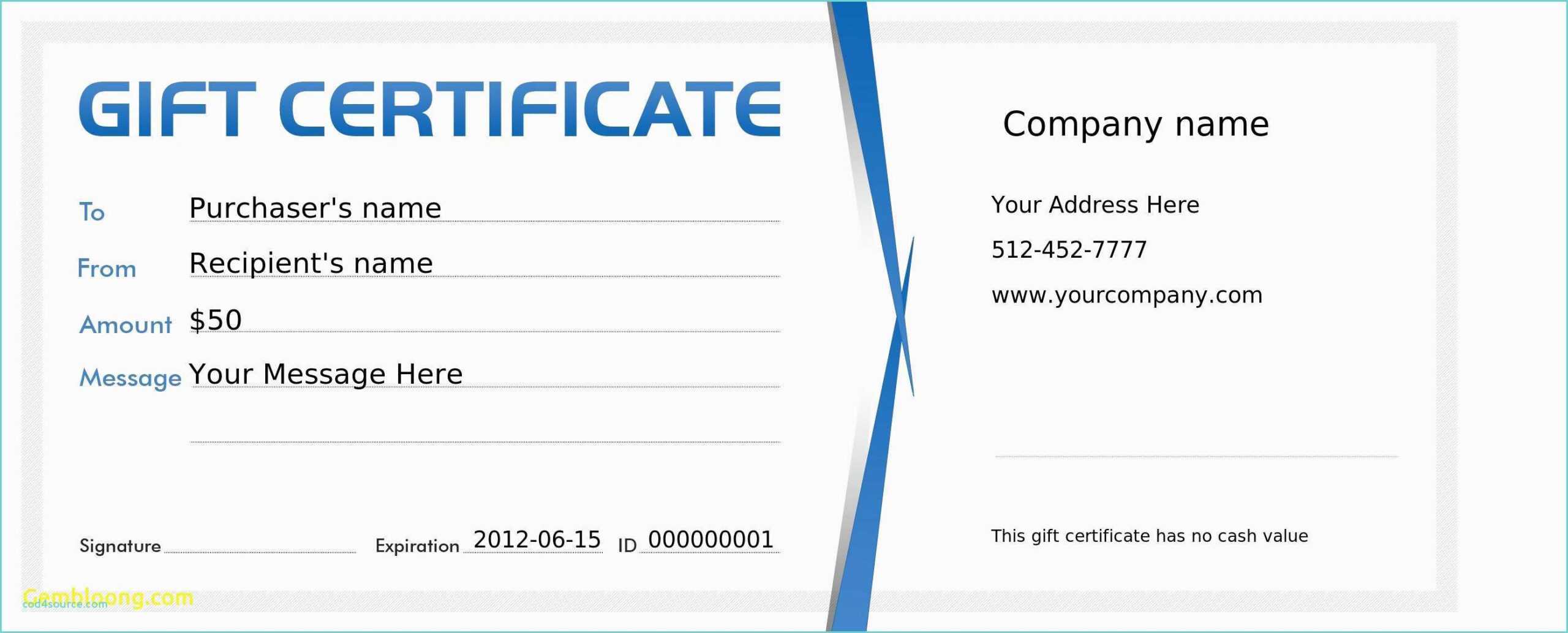 Gift Certificate Template Microsoft Publisher Within Gift Certificate Template Publisher