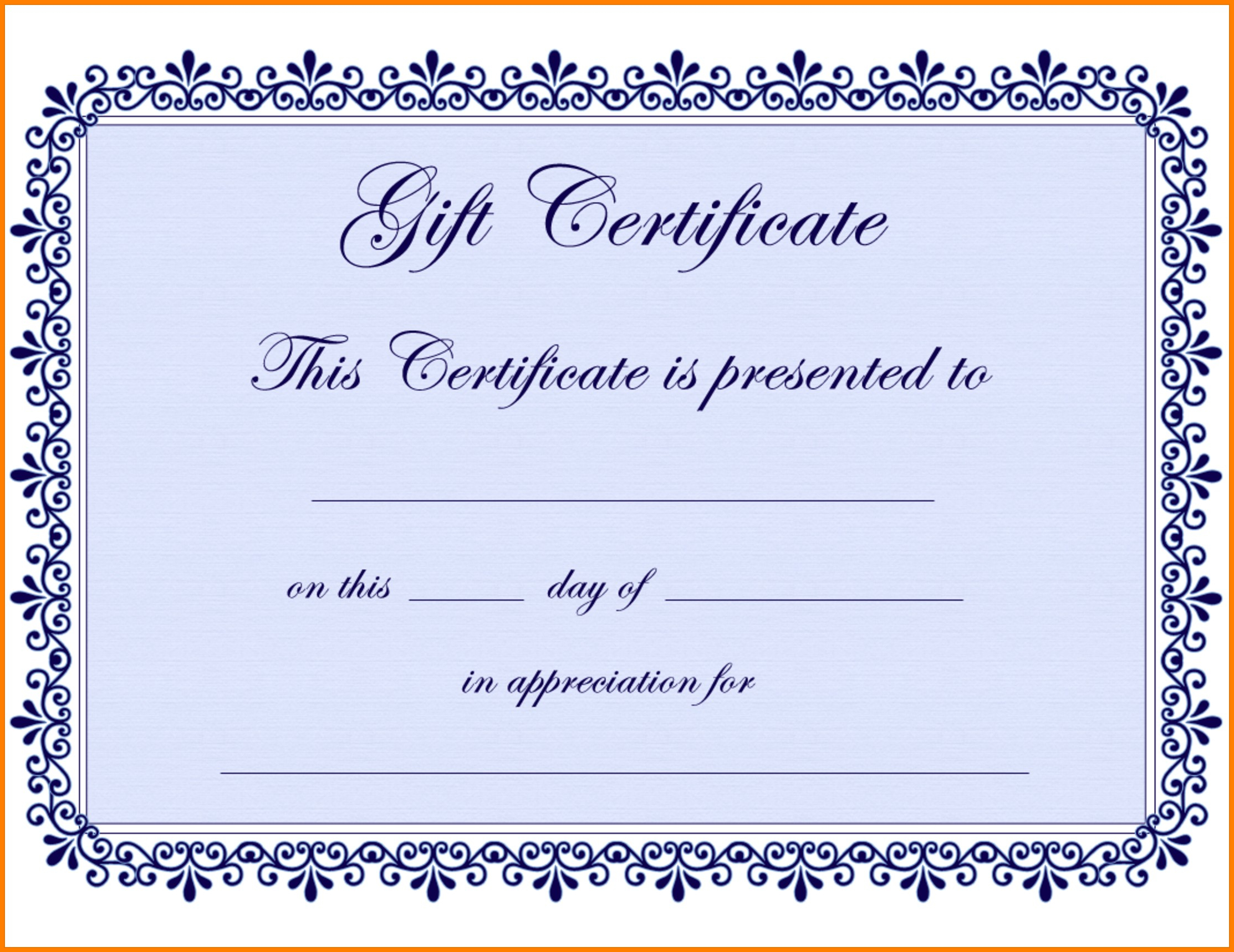 Gift Certificate Template Png | Certificatetemplategift Within Free Certificate Templates For Word 2007