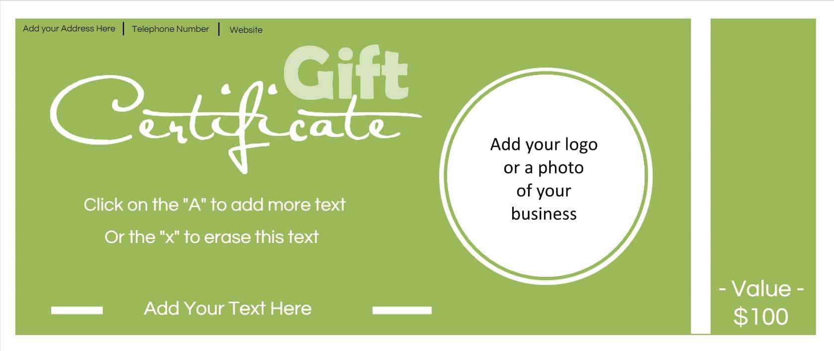 Gift Certificate Template With Logo Within Company Gift Certificate Template