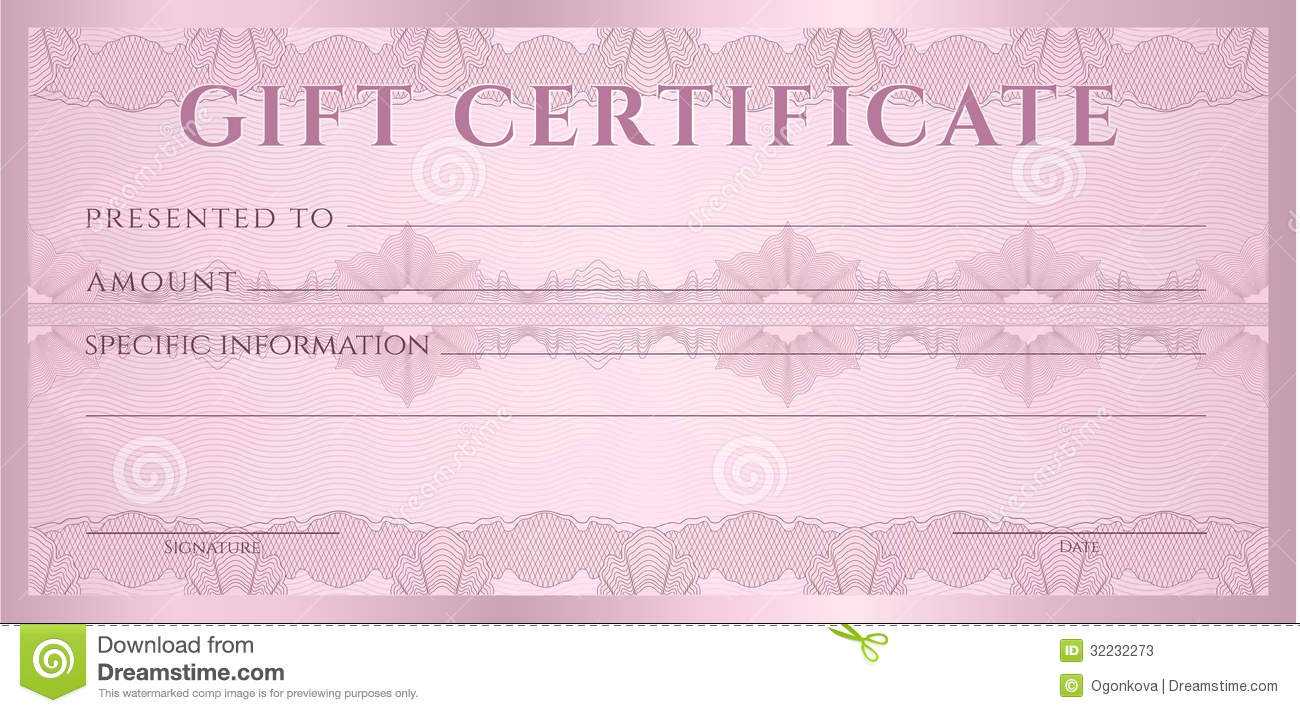 Gift Certificate (Voucher, Coupon) Template Stock Vector For Movie Gift Certificate Template