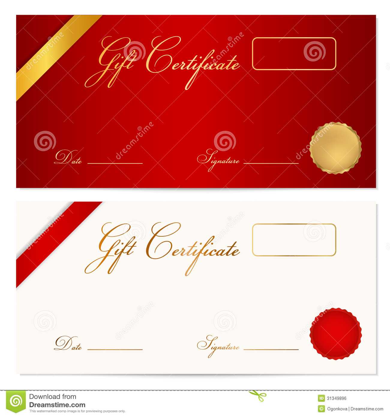 Gift Certificate (Voucher) Template. Wax Seal Stock Vector In Graduation Gift Certificate Template Free