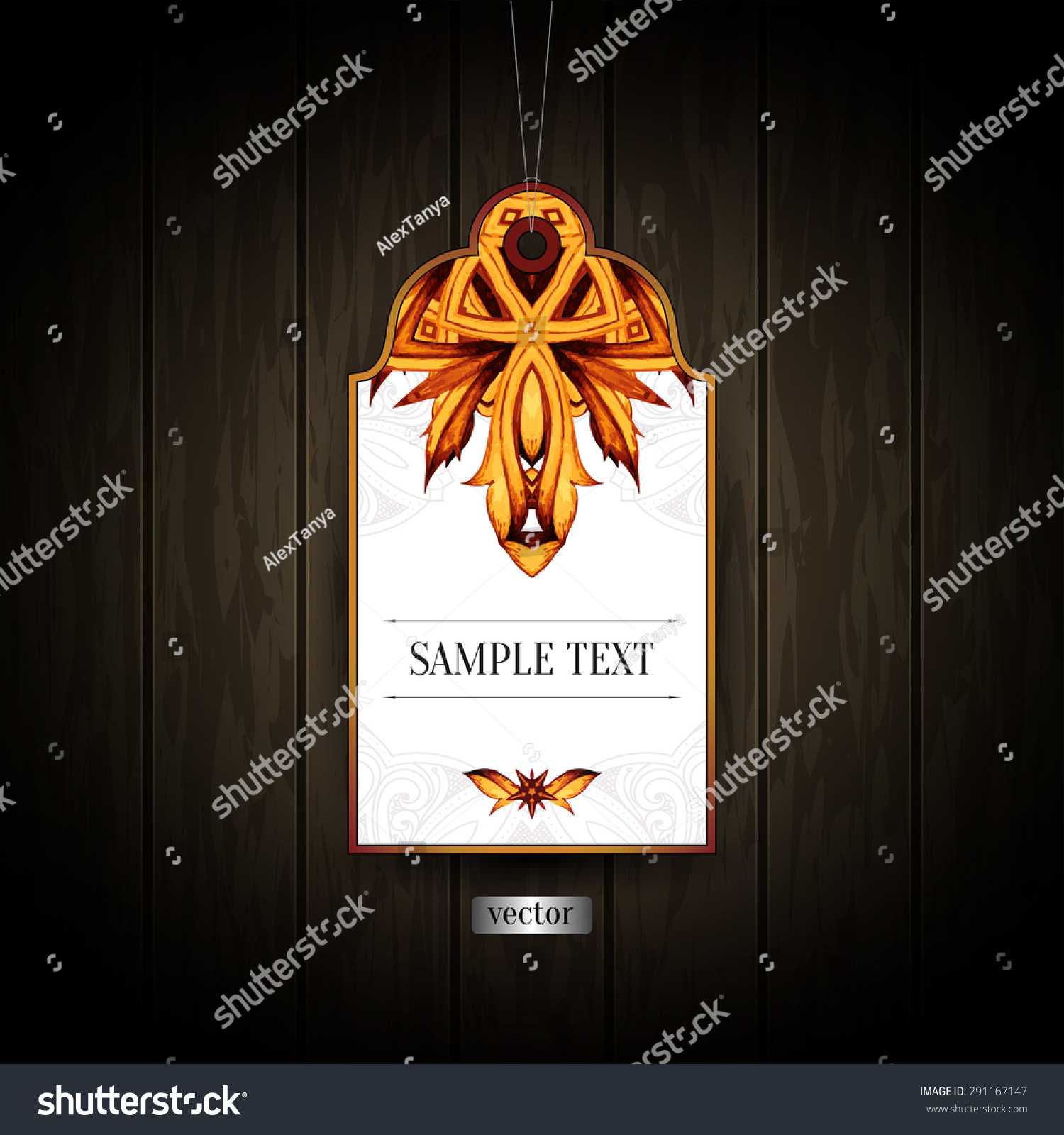 Gift Tag Ornamental Pattern Abstract Floral Stock Vector Pertaining To Blank Luggage Tag Template