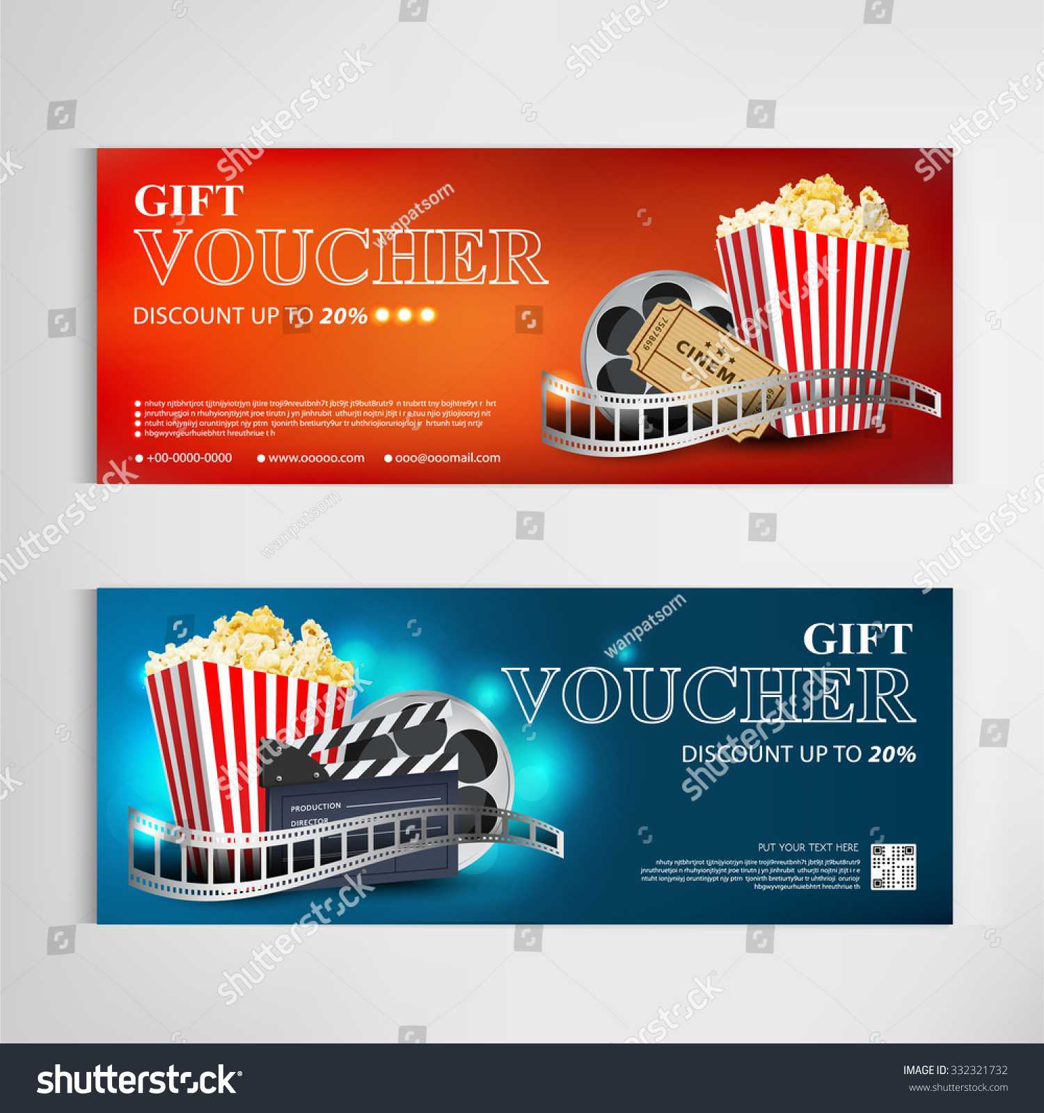 Gift Voucher Movie Template Modern Pattern Stock Vector Throughout Movie Gift Certificate Template