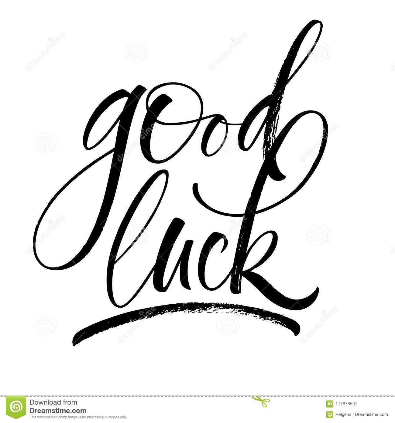 Good Luck Lettering Stock Vector. Illustration Of Goodbye For Good Luck Banner Template