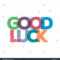 Good Luck Typography Card Designgreeting Card Stock Vector Regarding Good Luck Card Template