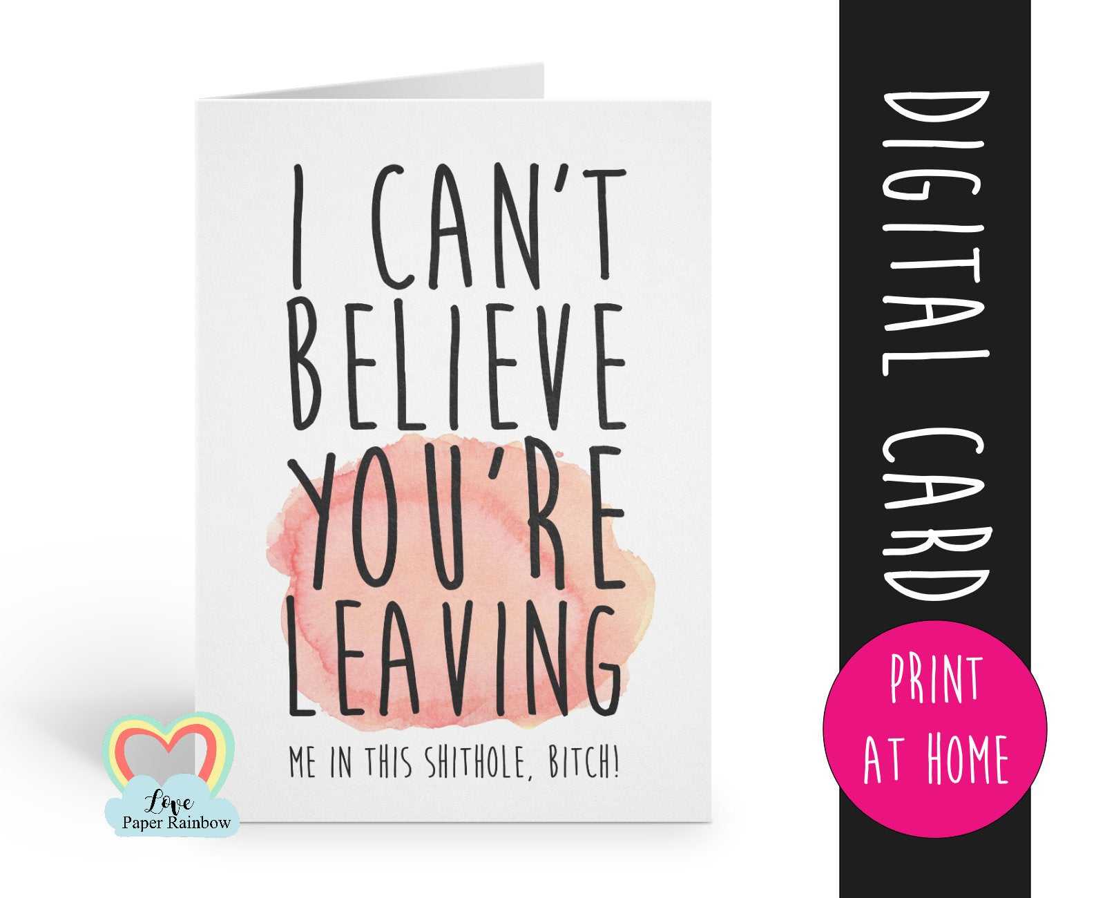 Goodbye Card Printable Coworker Leaving Card Instant Throughout Goodbye Card Template