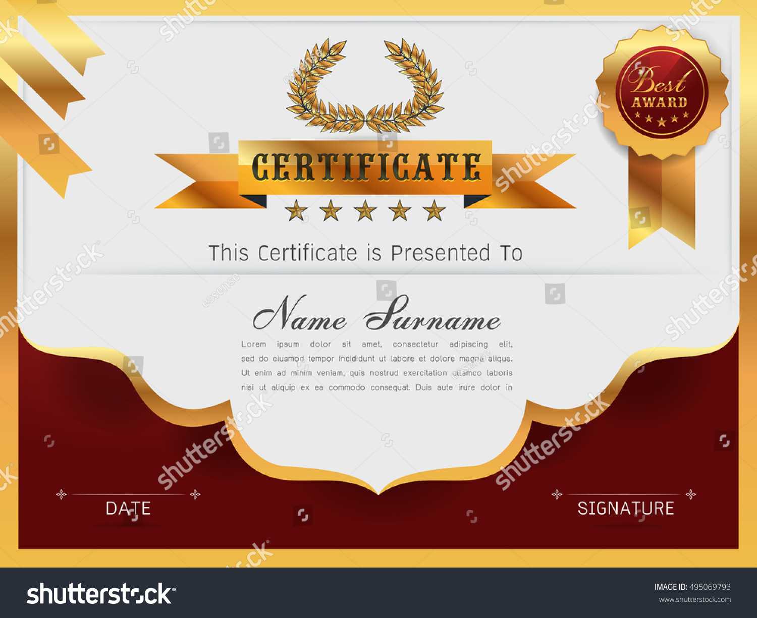 Graceful Certificate Template Luxury Modern Pattern Stock Regarding Qualification Certificate Template
