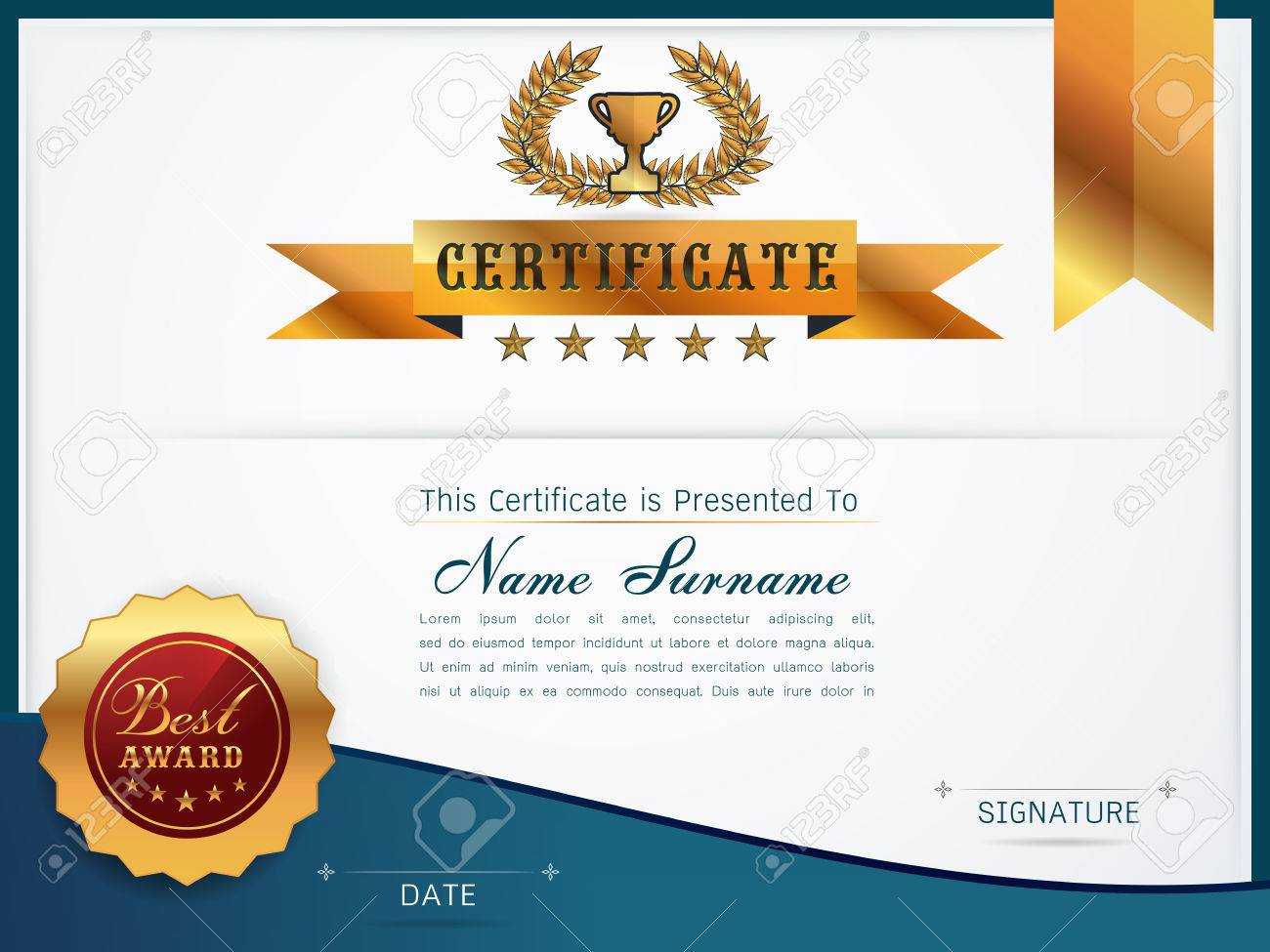 Graceful Certificate Template With Luxury And Modern Pattern,.. For Qualification Certificate Template