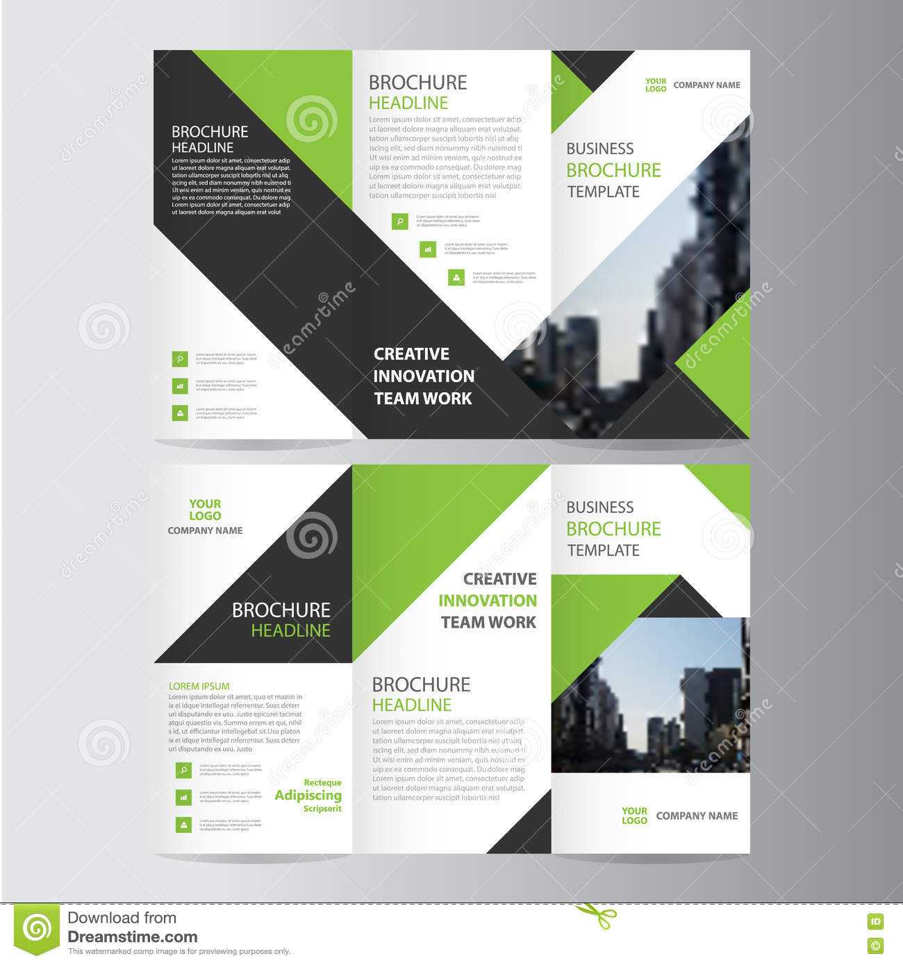 Green Black Elegance Business Trifold Business Leaflet With Free Tri Fold Business Brochure Templates