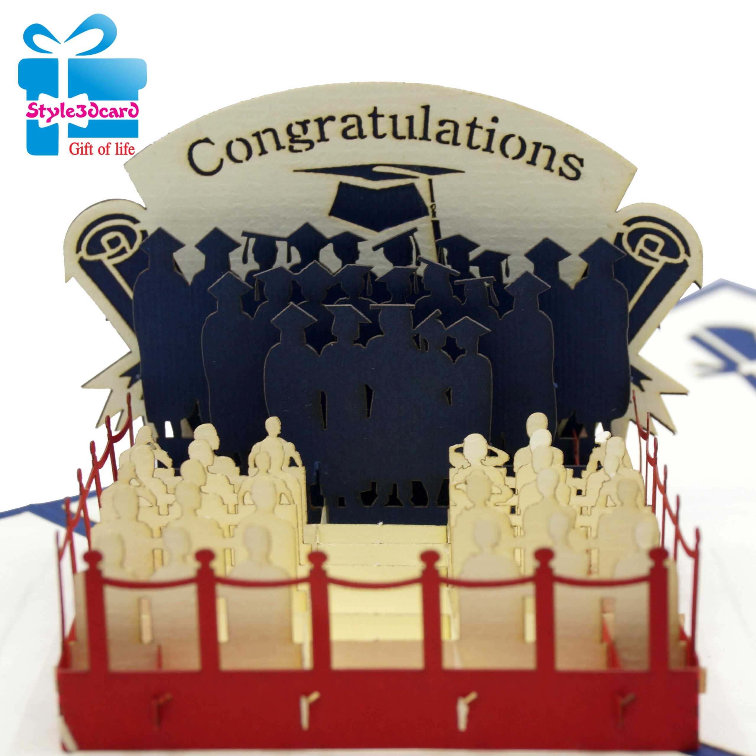 Greeting 3D Pop Up Card With Graduation Pop Up Card Template