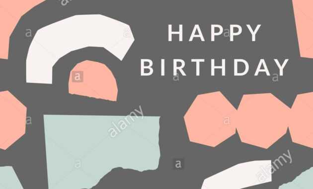 Greeting Card Template With Torn Paper Pieces In Pastel within Birthday Card Collage Template