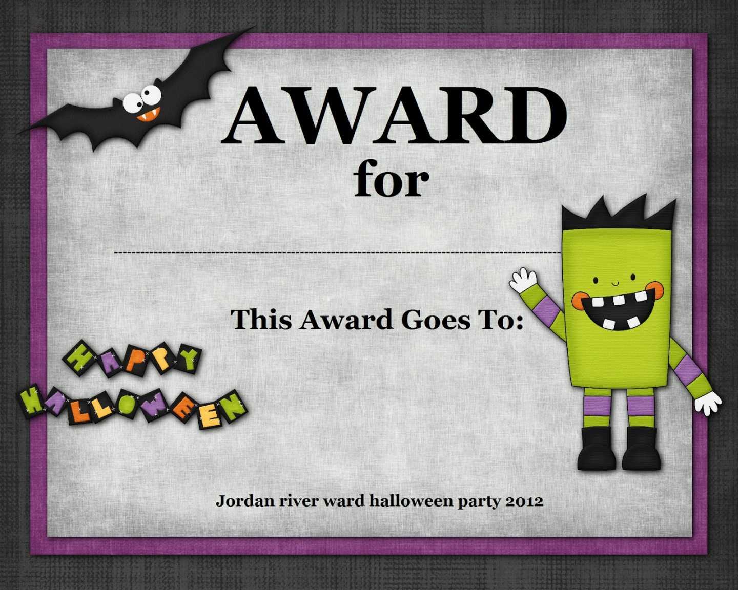 Halloween Certificate Template Word Certificatetemplateword With Regard To Halloween Certificate Template