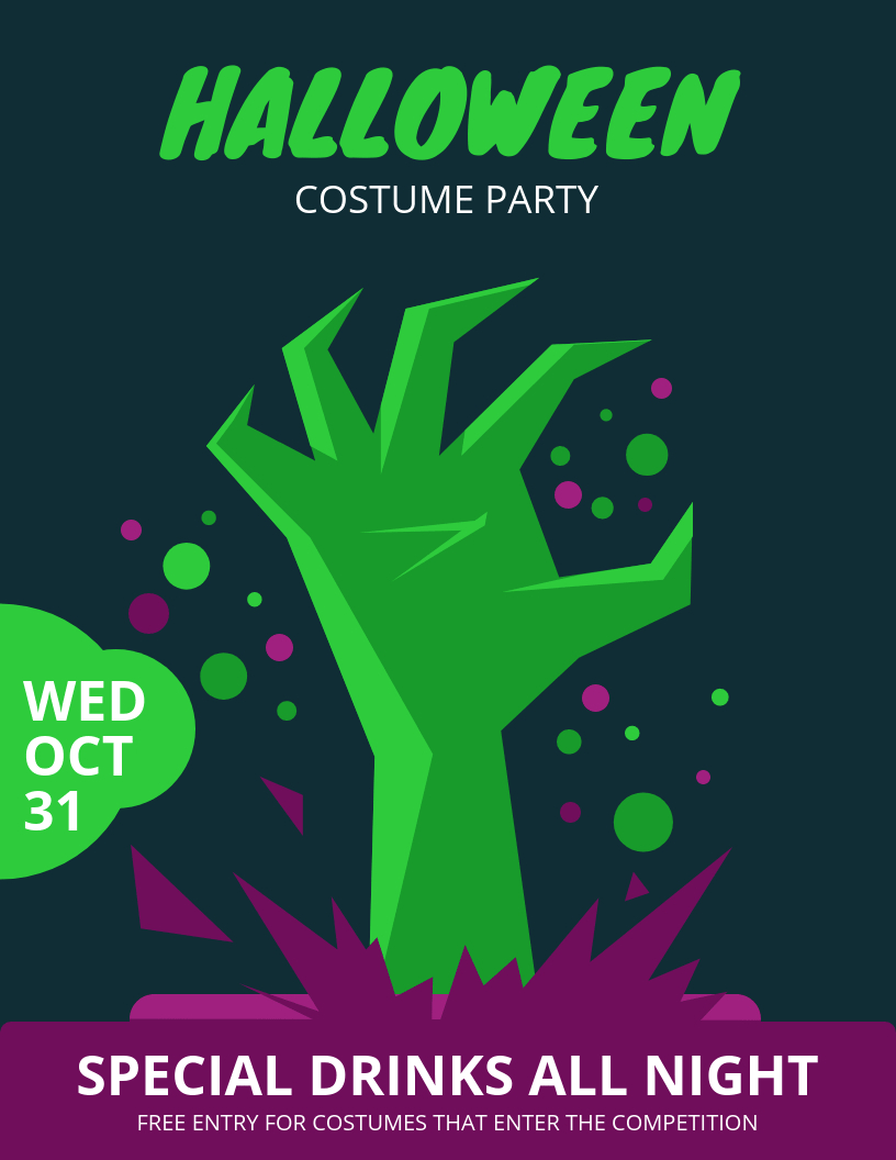 Halloween Costume Party Flyer Template Within Halloween Costume Certificate Template