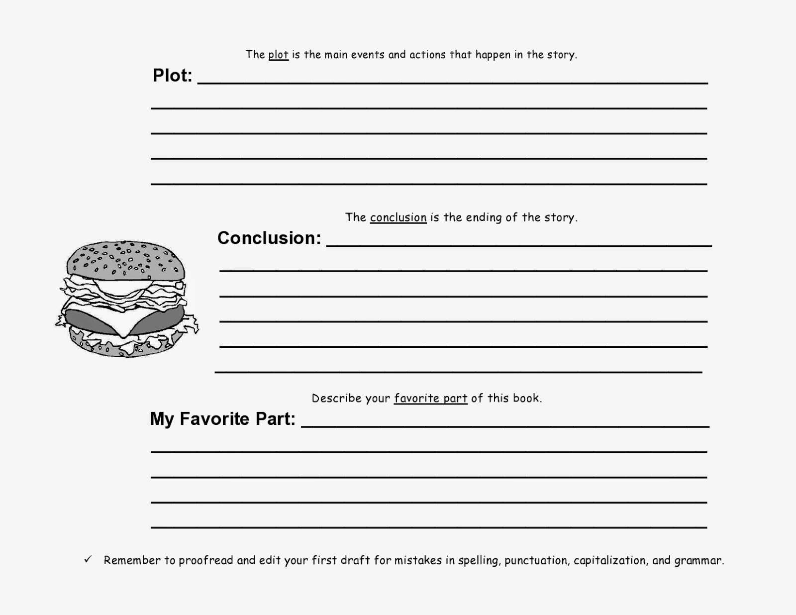 Hamburger Book Report ] – Cheeseburger Book Report Love This Regarding Sandwich Book Report Printable Template