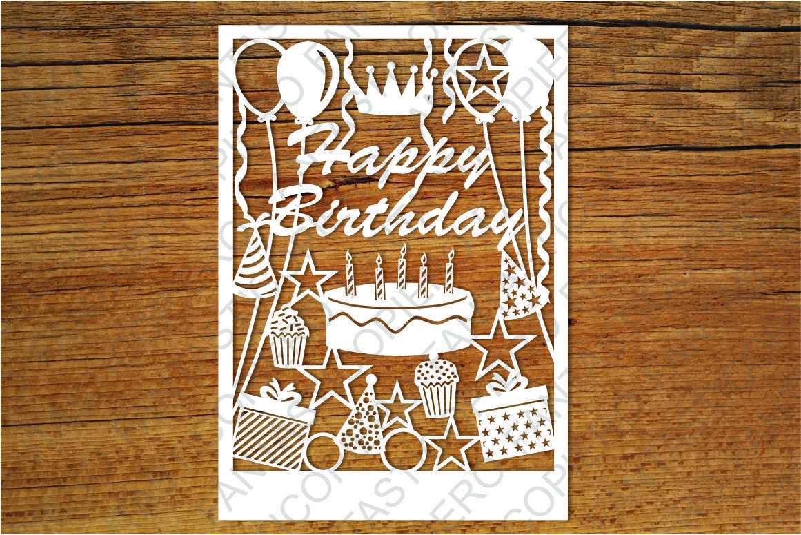 Happy Birthday Card Svg Files For Silhouette Cameo And Within Silhouette Cameo Card Templates