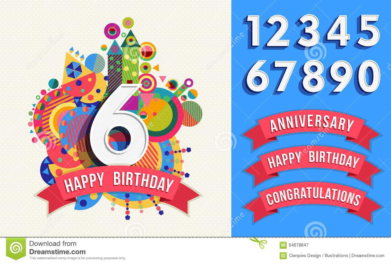Happy Birthday Greeting Card Number Set Template Stock In Greeting Card Template Powerpoint