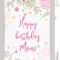 Happy Birthday Mom! Greeting Card Stock Vector pertaining to Mom Birthday Card Template
